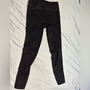 Fabletics Black Leggings with Floral cutouts